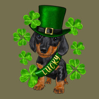 St. Patricks Day Lucky Dachshund Puppy Vintage Hoodie | Teevron