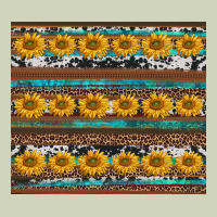 Sunflowers Leopard Cowhide Turquoise Heavyweight Hoodie | Teevron