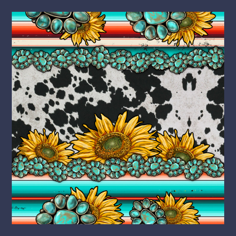 Sunflower Cowhide Serape Coaster Heavyweight Hoodie by BarkalooDesign | Teevron
