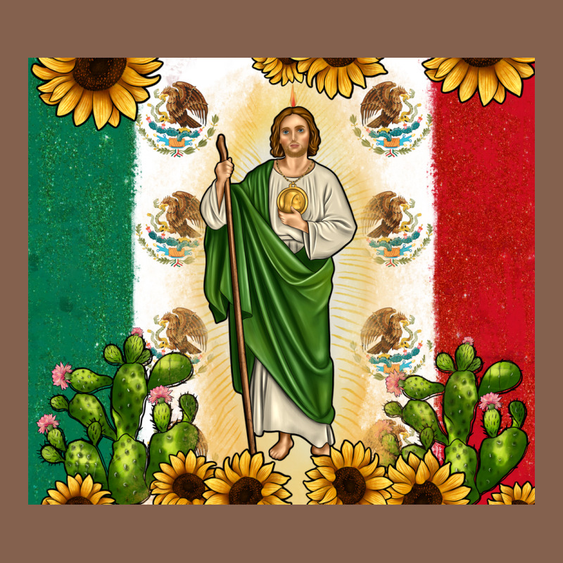 San Judas With Mexican Flag Zipper Hoodie by JahusDesignShop | Teevron