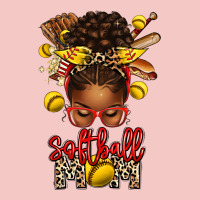 Softball Mom Afro Messy Bun Urban Heavy Tee | Teevron