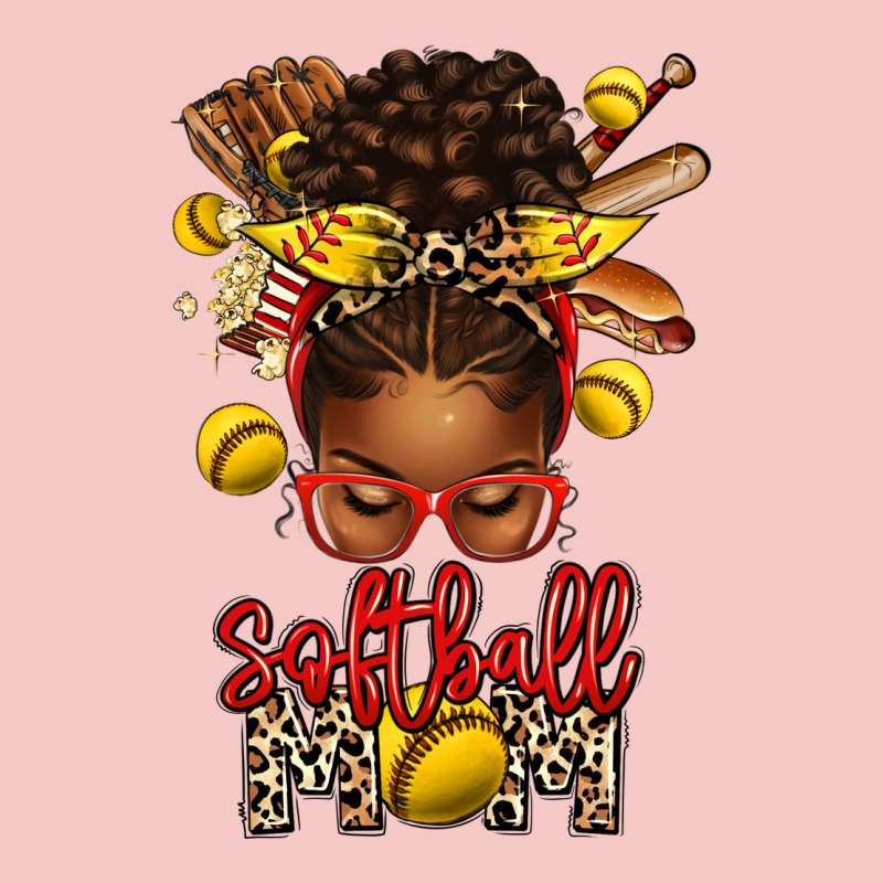 Softball Mom Afro Messy Bun Urban Heavy Tee by texasbilliewilder | Teevron