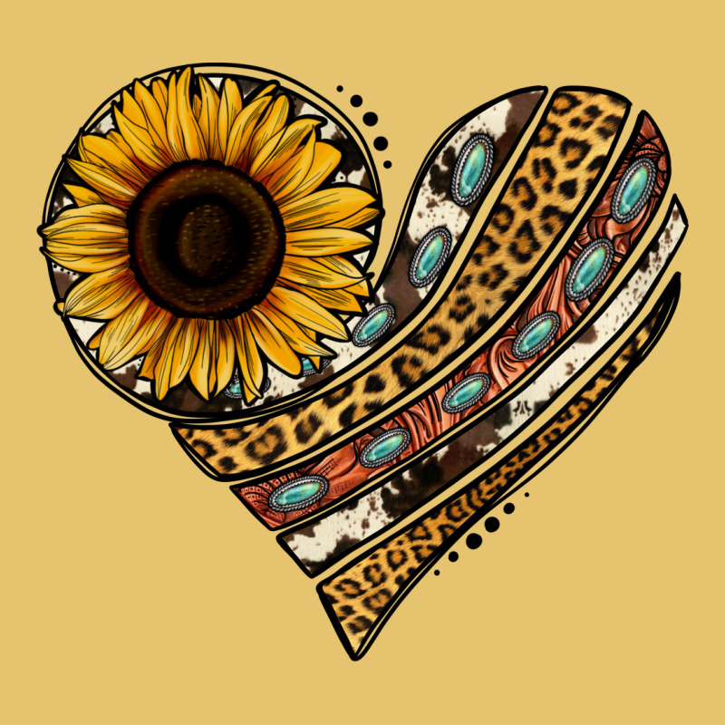 Western Sunflower Leopard Cowhide Heart Premium Sweatshirt by Jasminsmagicworld | Teevron