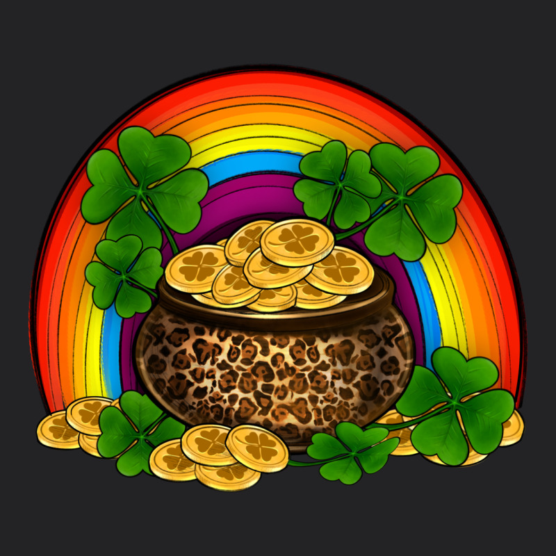 St Patricks Shamrock Gold Leopard Rainbow Vintage Tee by RanaPortraitStore | Teevron