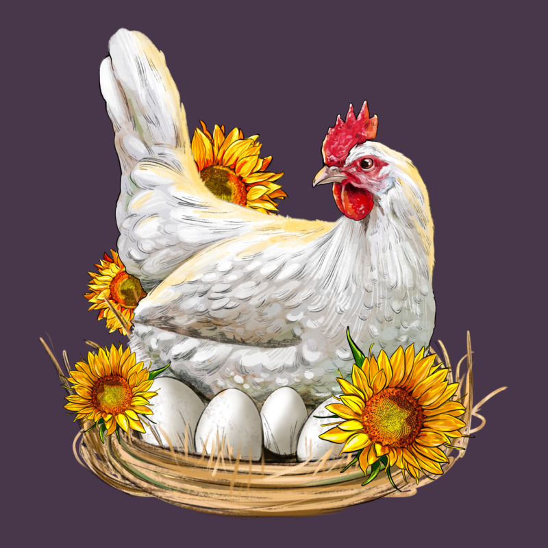 Perched Chicken With Sunflowers Heavyweight Hoodie by LillyAllenDesigns | Teevron