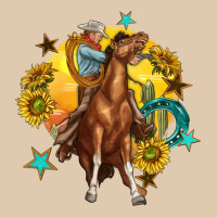 Bucking Horse With Cowboy And Sunflower Heavyweight Sweatshirt | Teevron