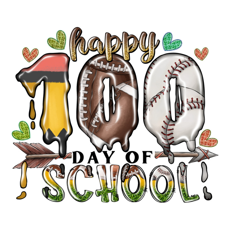 Happy 100 Day Of School American Football Baseball Classic Tee by RacoonDesign | Teevron