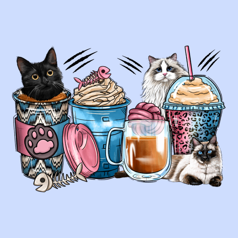 Cat Coffee Cups Urban Heavy Tee by Zillion Design Studio | Teevron