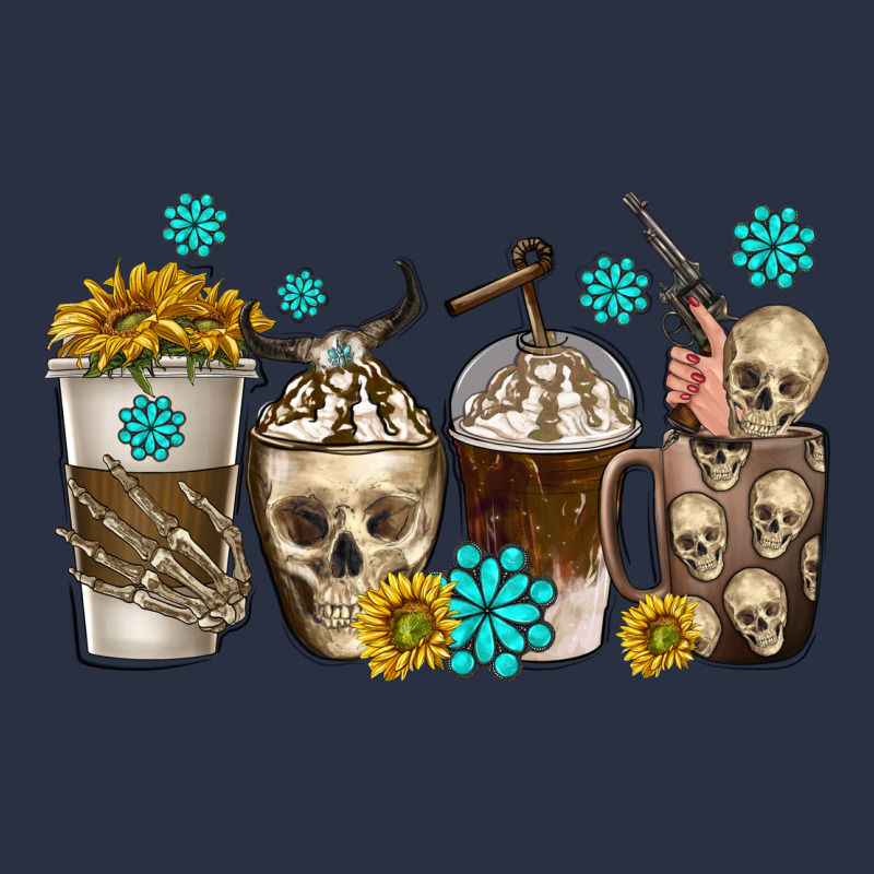 Coffee Cups Bull Skull With Gemstones Heavyweight Sweatshirt by texasbilliewilder | Teevron