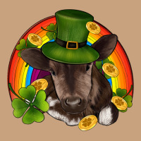 St Patricks Day Baby Cow Shamrock Rainbow Gold Vintage Tee | Teevron