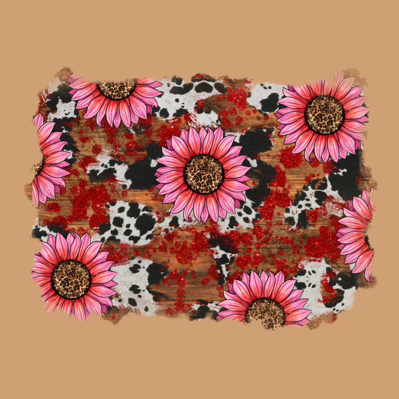 Valentine's Day Sunflowers Leopard Cowhide Background Vintage Tee by RanaPortraitStore | Teevron