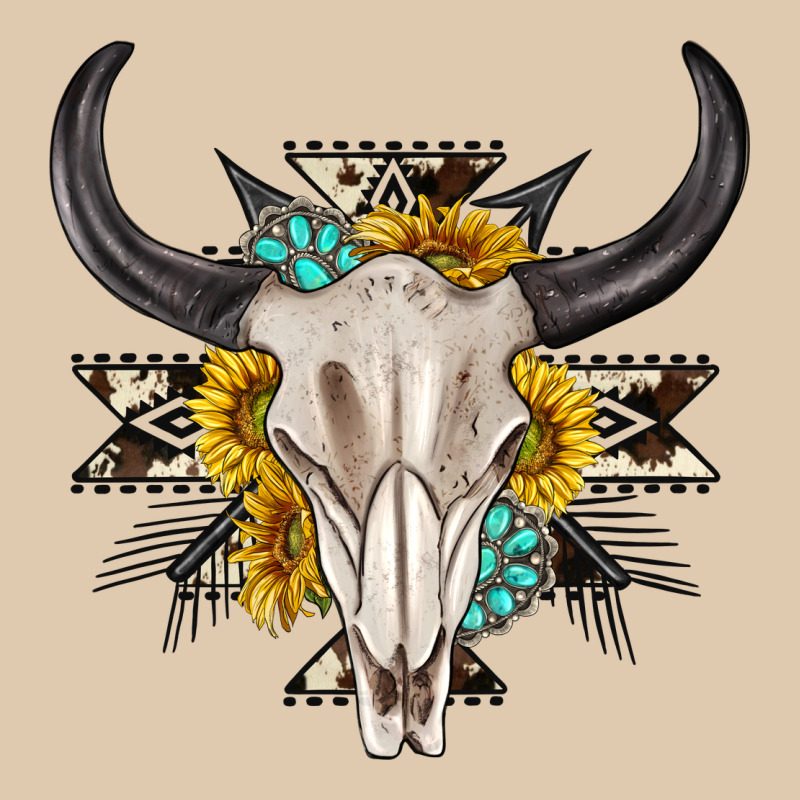 Cow Aztec Western Bull Skull Heavyweight Sweatshirt by texasbilliewilder | Teevron
