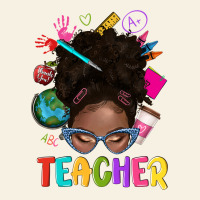 Teacher Afro Messy Bun Vintage Tee | Teevron