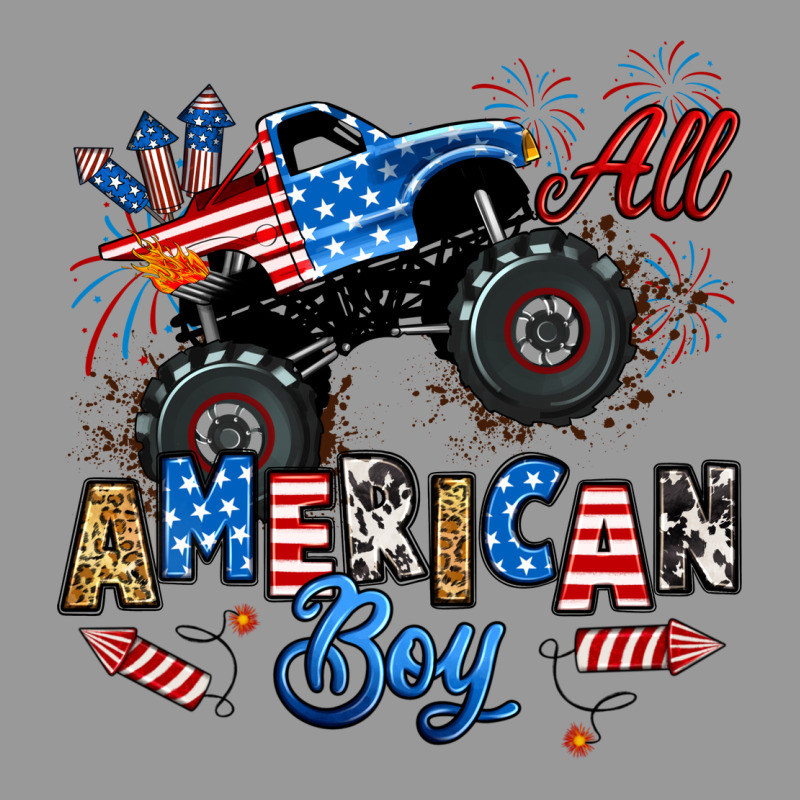 Fourth Of July Monster Truck All American Boy Vintage Hoodie by RanaPortraitStore | Teevron