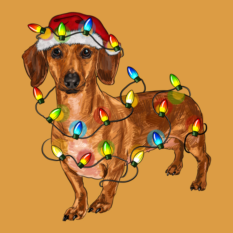 Dachshund With Christmas Lights Urban Heavy Tee by RanaPortraitStore | Teevron