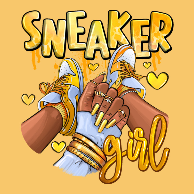 Yellow Sneaker Girl Afro Woman Vintage Hoodie by RanaPortraitStore | Teevron