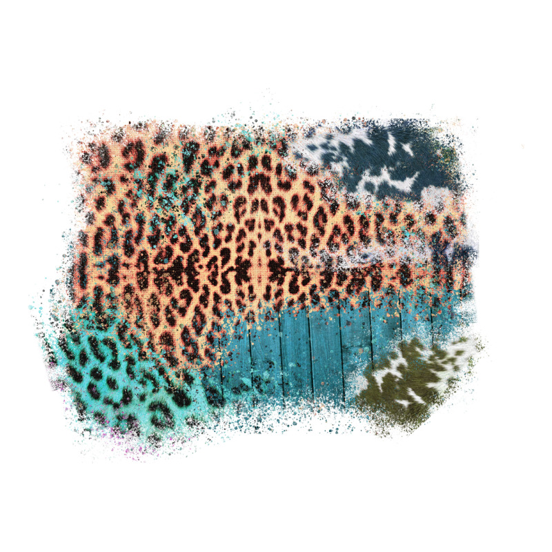 Leopard Wood Cowhide Pattern Mixed Western Frame Zipper Hoodie by Bettercallsaul | Teevron