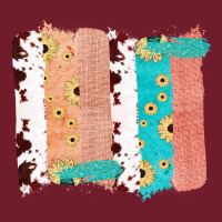 Western Cowhide Sunflower Jute Glitter Farm Life Brush Stroke Zipper Hoodie | Teevron