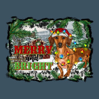 Merry And Bright  Dachshund With Farm Urban Heavy Tee | Teevron