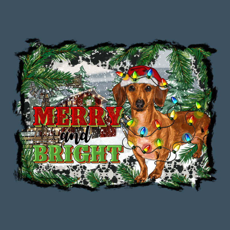 Merry And Bright  Dachshund With Farm Urban Heavy Tee by RanaPortraitStore | Teevron