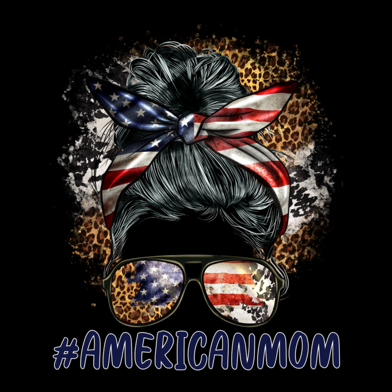 Americanmom Messy Bun Urban Heavy Tee by BarkalooDesign | Teevron