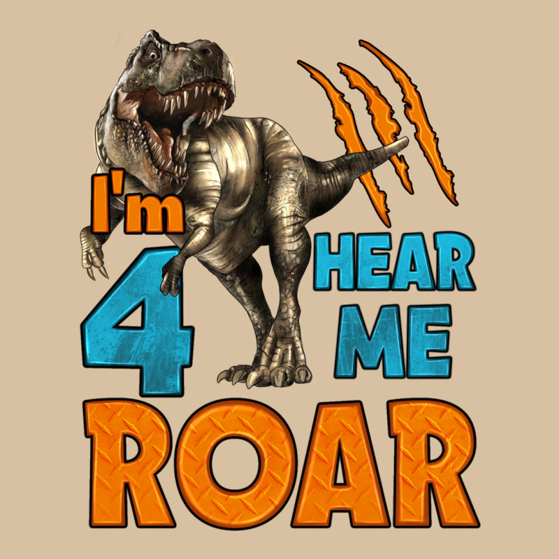 I'm Four Hear Me Roar Dinosaur Birthday Heavyweight Hoodie by LillyAllenDesigns | Teevron