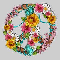Floral Peace Sign With Gemstone Premium Tee | Teevron