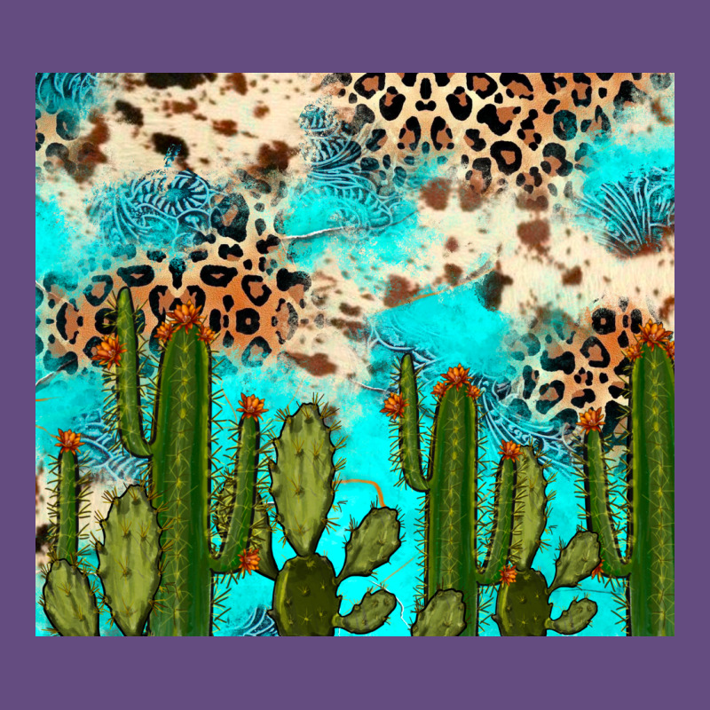 Cactus Turquoise Leopard Cowhide Tumbler Rana Vintage Hoodie by RanaPortraitStore | Teevron