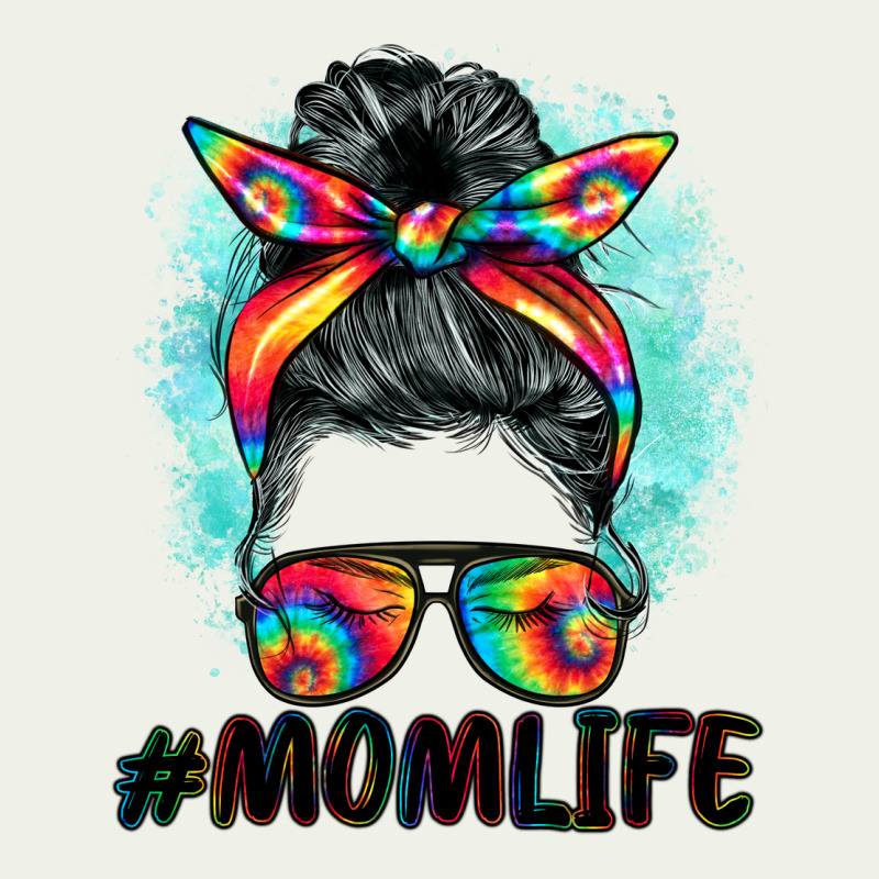 Tie Dye Momlife Messy Bun Urban Heavy Tee by BarkalooDesign | Teevron