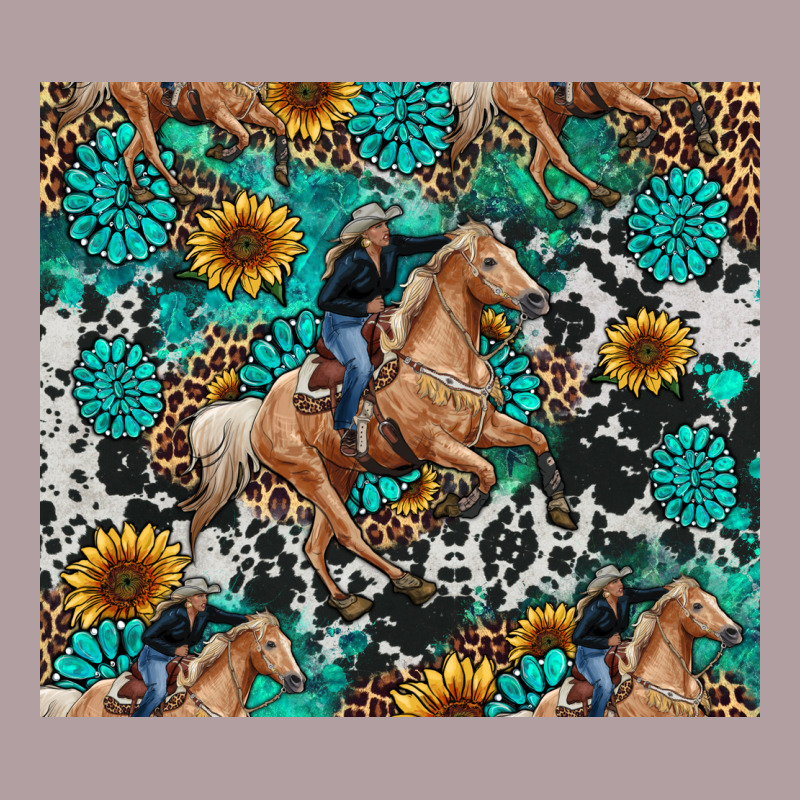 Cowgirl Sunflower Turquoise Vintage Hoodie by RanaPortraitStore | Teevron
