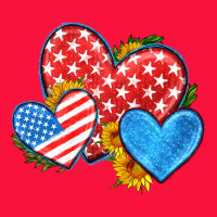 Usa Flag Hearts With Sunflower Classic Tee | Teevron