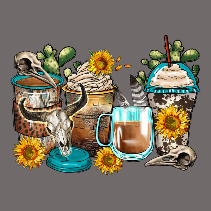 Bull Skull Coffee Cups Urban Heavy Tee by Zillion Design Studio | Teevron