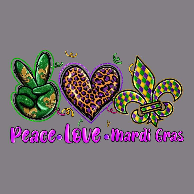Peace Love Mardi Gras Heavyweight Hoodie by BarkalooDesign | Teevron
