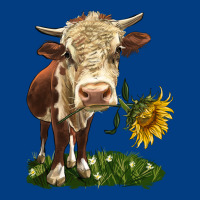 Hereford Heifer With Sunflower Premium Sweatshirt | Teevron