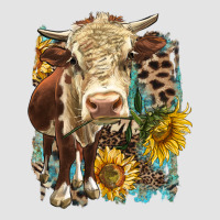 Hereford Heifer With Sunflower And Leopard Premium Sweatshirt | Teevron
