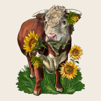 Hereford Bull With Sunflowers Premium Sweatshirt | Teevron