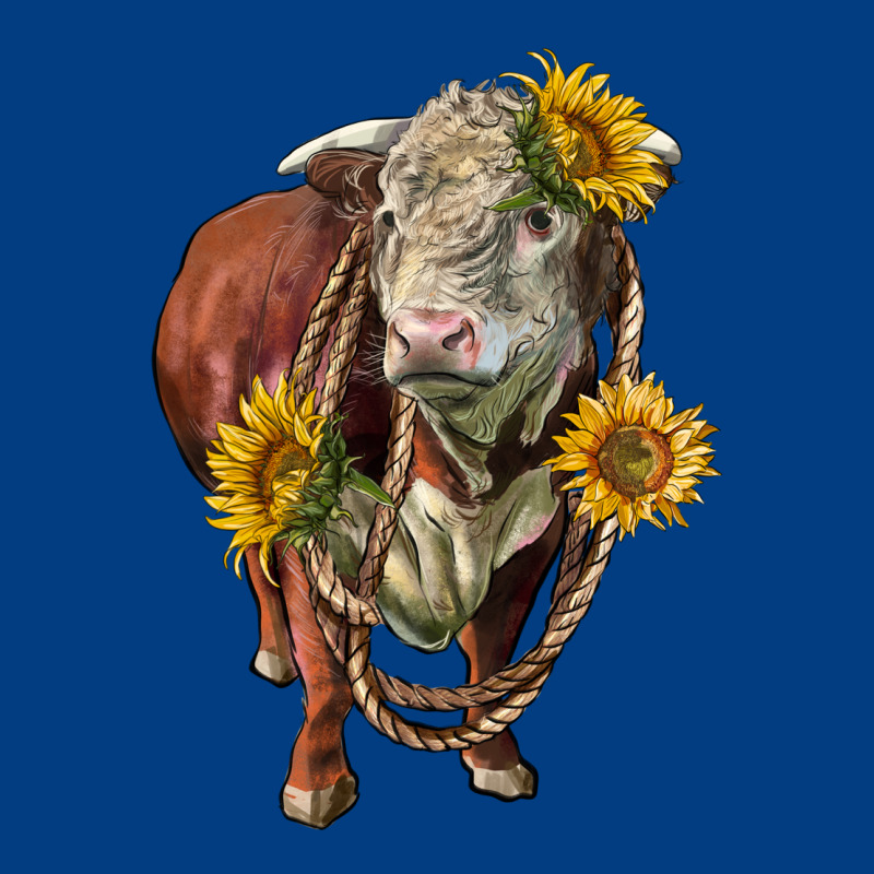 Hereford Bull Rope And Sunflowers Premium Sweatshirt by LillyAllenDesigns | Teevron