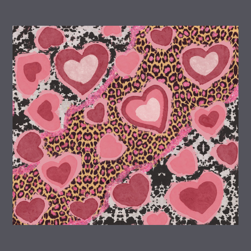 Valentines Day Hearts With Leopard And Cowhide Vintage Hoodie by RanaPortraitStore | Teevron