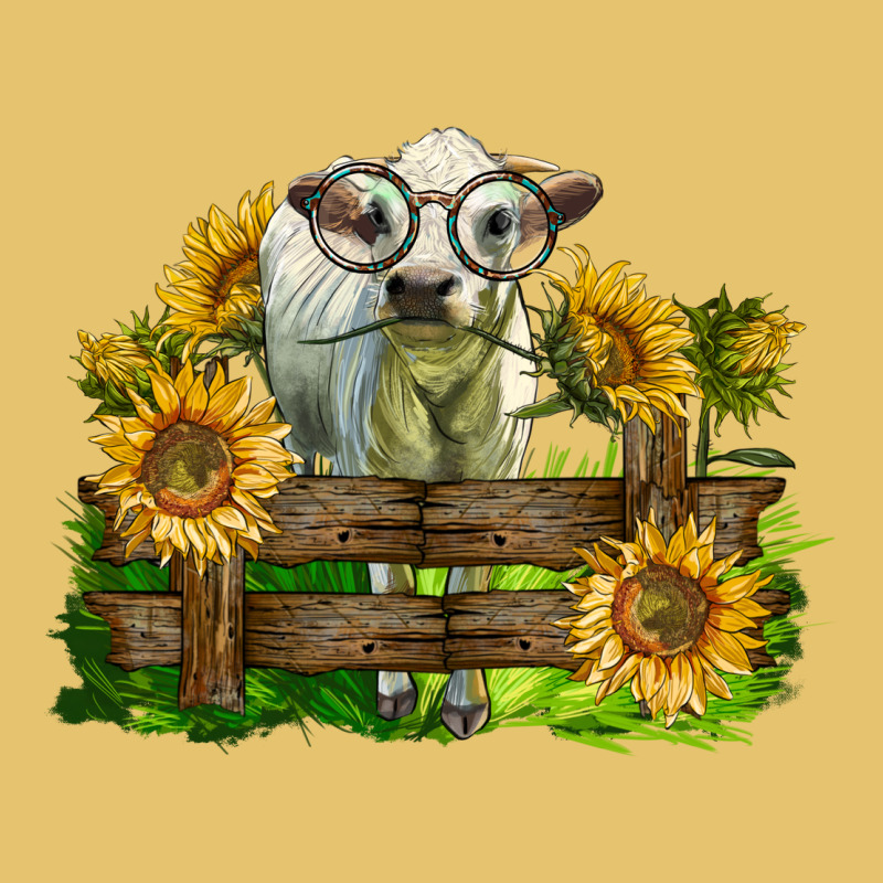 Charolais Heifer With Sunflowers Premium Sweatshirt by LillyAllenDesigns | Teevron