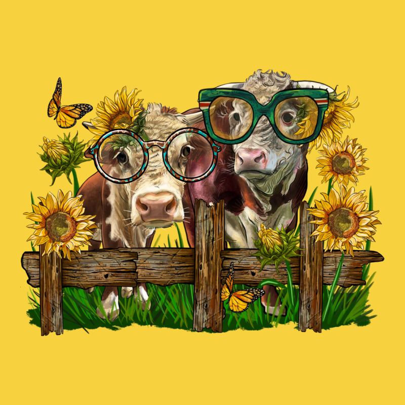 Hereford Bull And Heifer With Sunflowers Premium Sweatshirt by LillyAllenDesigns | Teevron
