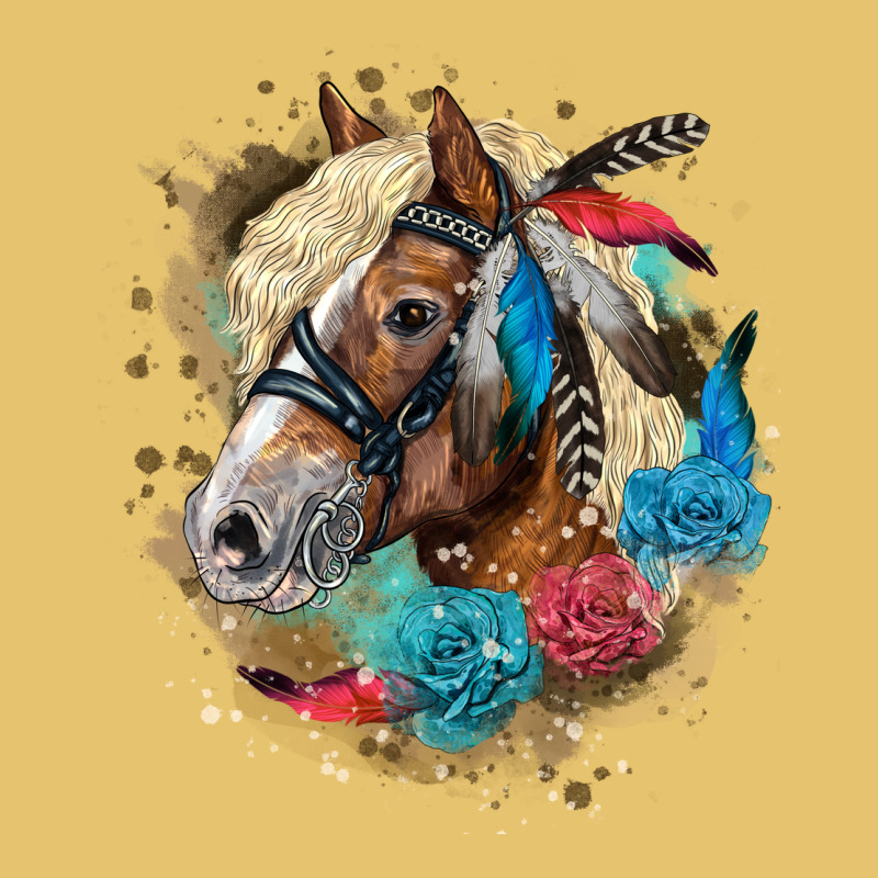 Haflinger Horse Floral Premium Sweatshirt by LillyAllenDesigns | Teevron