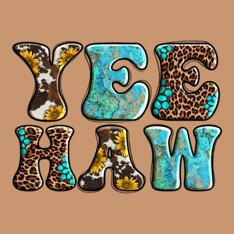 Western Sunflowers Turquoise Leopard Yee Haw Heavyweight Hoodie by BarkalooDesign | Teevron
