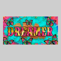 Dreamer With Butterfly And Tie Dye  Licance  Plate Premium Tee | Teevron
