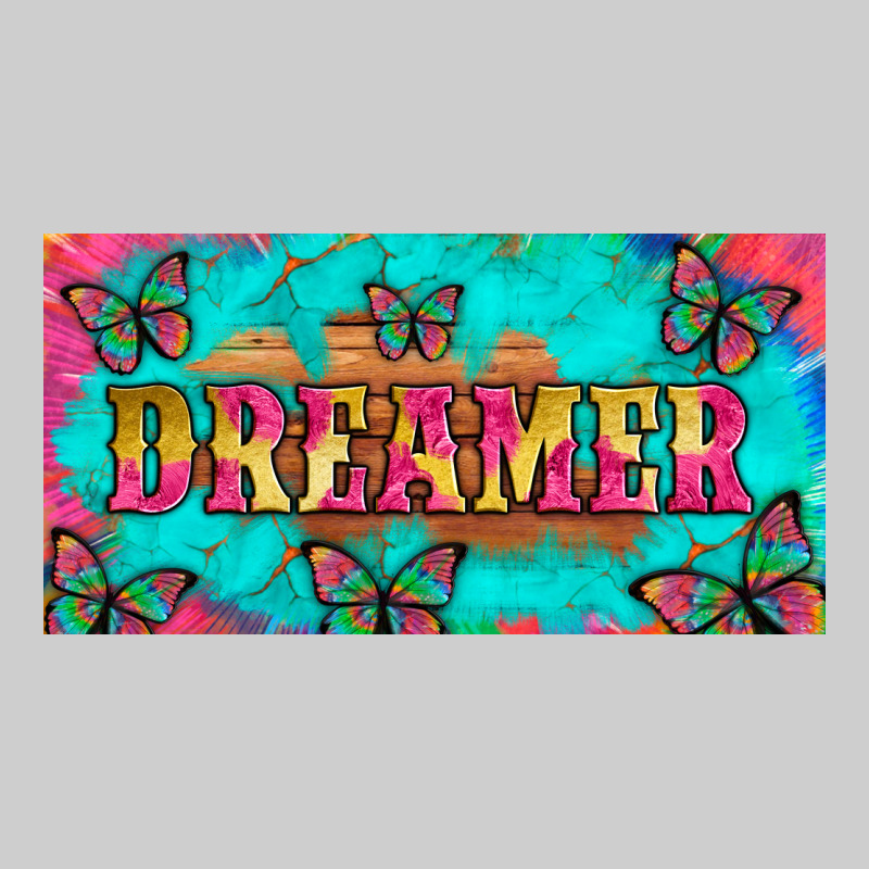 Dreamer With Butterfly And Tie Dye  Licance  Plate Premium Tee by Artiststas | Teevron