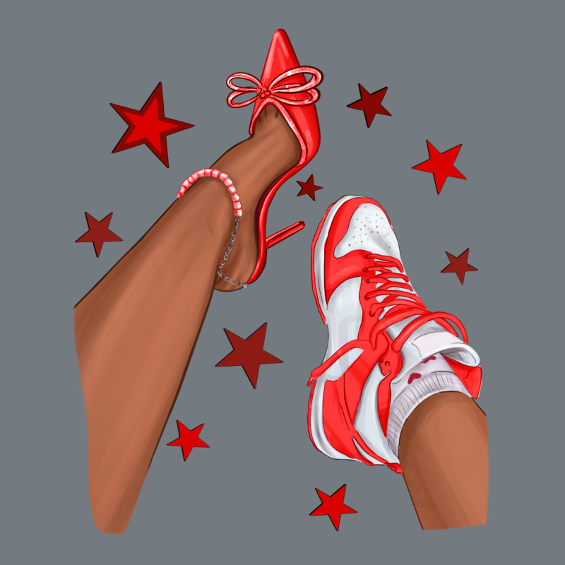 Bright Red Afro Girl Sneakers And Heels Heavyweight Sweatshirt by texasbilliewilder | Teevron