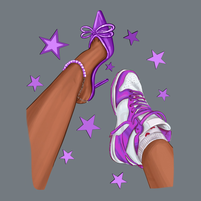 Purple Afro Girl Sneakers And Heels Heavyweight Sweatshirt by texasbilliewilder | Teevron
