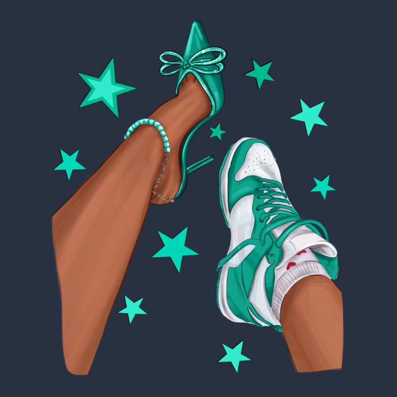 Teal Afro Girl Sneakers And Heels Heavyweight Sweatshirt by texasbilliewilder | Teevron