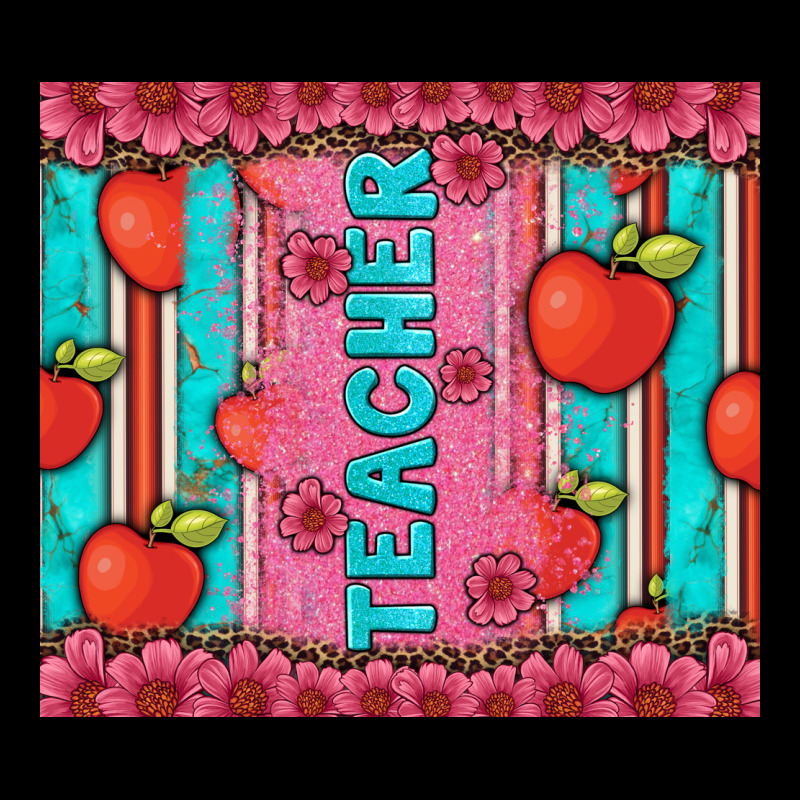 Teacher With  Flower Glitter And Serape Leopard Premium Tee by Artiststas | Teevron