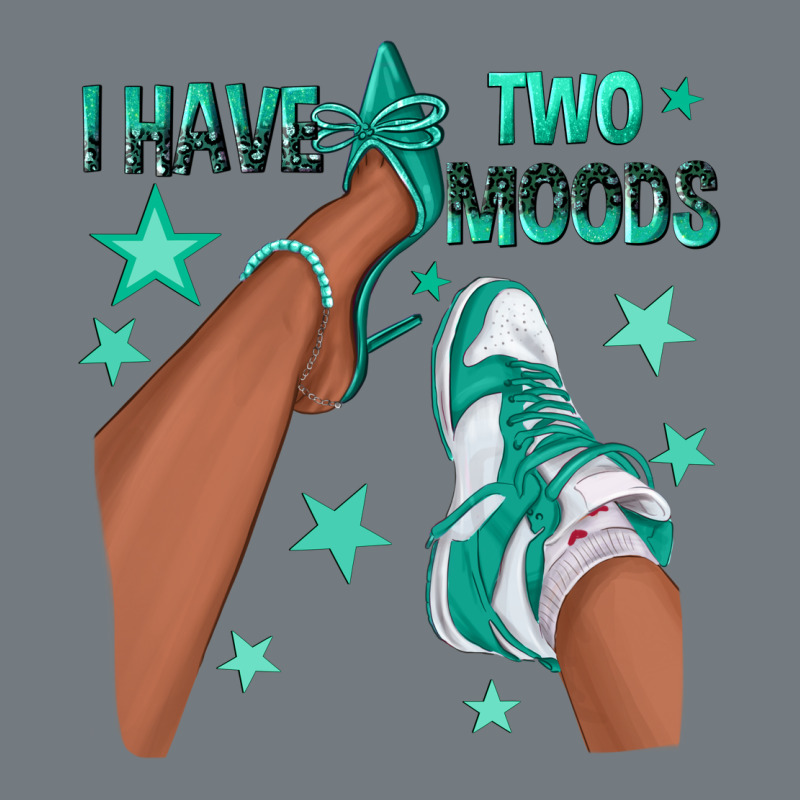 Teal I Have Two Moods Afro Girl Sneakers Heavyweight Sweatshirt by texasbilliewilder | Teevron