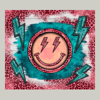 Western Lightning Bolt Smiling Face Turquoise Heavyweight Hoodie | Teevron
